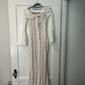 Cider Cream Lace Long Sleeve Dress
